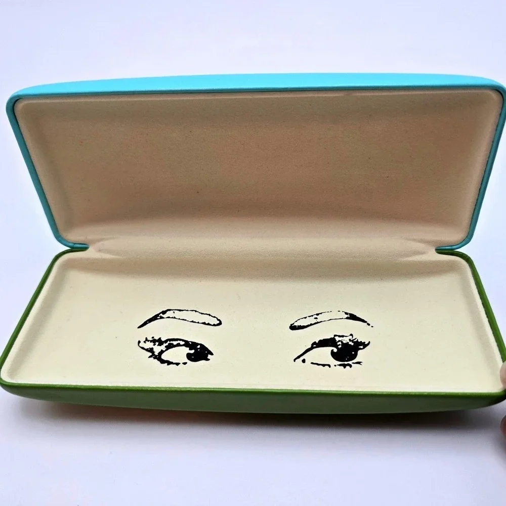 Kate Spade New York‎ Turquoise Blue and Green Hard Clamshell Eyeglasses Case